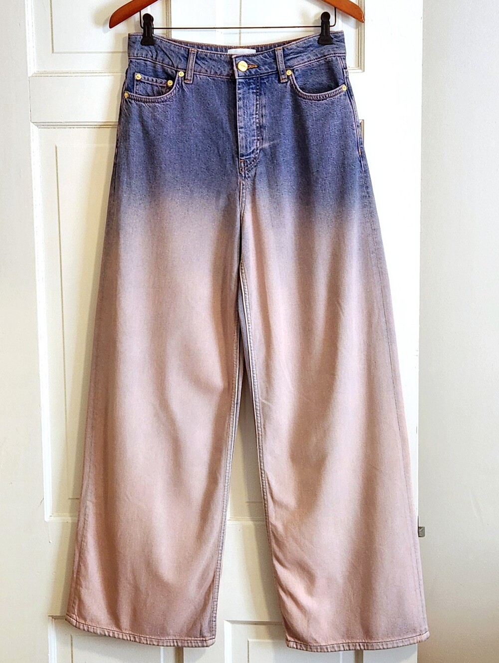 👖Ganni👖- Future Ombre High-Rise Wide Leg Jean